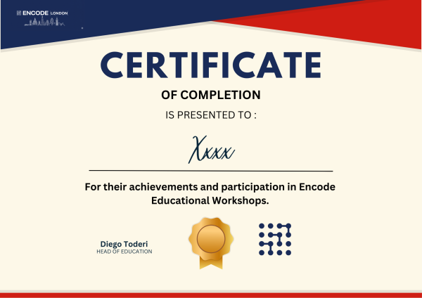 Encode London / Certificate of Completion - Workshops